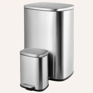 Poubelle de cuisine 50L + 5L en inox