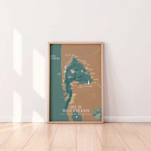 Le Bassin : La Carte du Bassin d'Arcachon (vert foncé)