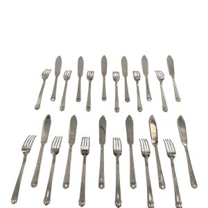 Service à poisson en métal argenté, modèle Aria, orfèvre Christofle