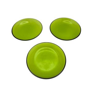 Suite de 3 assiettes à lunch en cristal, Lalique France, modèle Antibes.