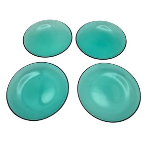 Suite de 4 assiettes à lunch en cristal, Lalique France, modèle Antibes.