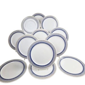 Suite de 12 assiettes à poisson en porcelaine Villeroy et Boch.