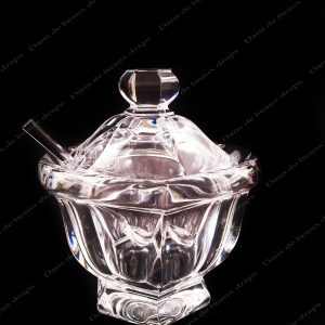 Superbe confiturier en cristal de Baccarat et sa cuillère,modèle Missouri.