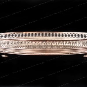 Magnifique centre de table ovale ,à galerie en argent,poinçon minerve,XIX ème.