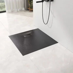 Receveur de douche EMKE avec surface antidérapante, blanc/noir