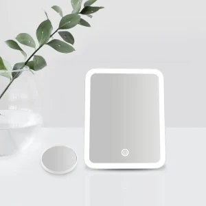 Miroir cosmétique EMKE CM03BTMZ3W avec éclairage et miroir supplémentaire pour grossissement 3x