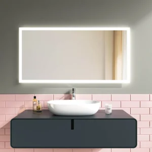 EMKE Miroir de salle de bain lumineux avec interrupteur à bouton/interrupteur tactile, antibuée, 3000/4000/6500K