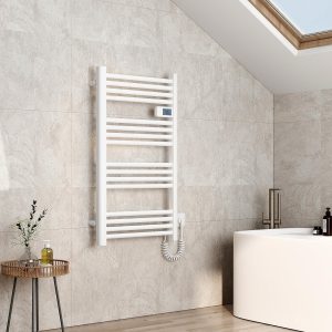 Radiateur de salle de bain EMKE PTR avec résistance chauffante pour fonctionnement purement électrique, 960x540 mm, 500 watts