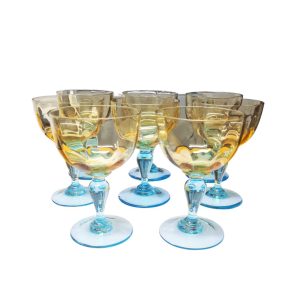 8 verres à eau, modèle dit »George Sand », cristalleries de Portieux.