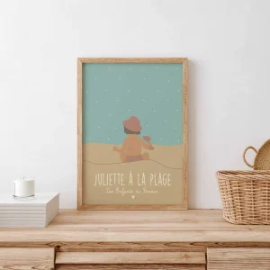 Juliette à la plage (personnalisable à partir d'une photo)