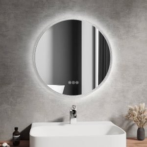 EMKE OLM13 Miroir de salle de bain rond LED avec éclairage