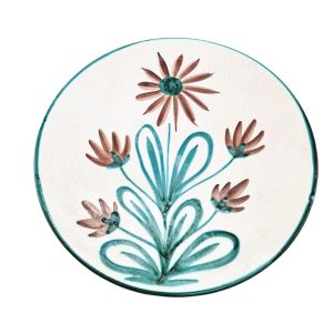 Plat rond plat en céramique émaillée , Robert Picault, Vallauris.