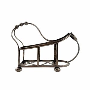 Joli porte-bouteille en métal argenté, époque Art Déco