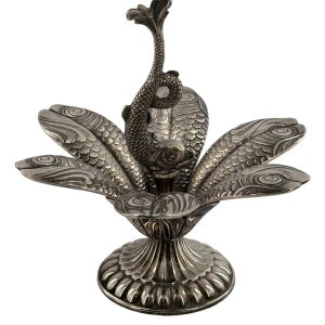 Joli présentoir à décor de poisson Le Fleuron pour Christofle