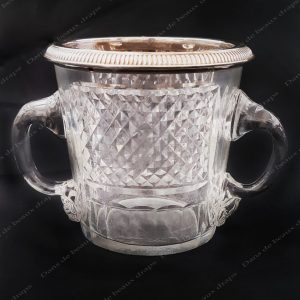 Joli seau à glaçons en argent et cristal taillé Baccarat fin XIX ème,orfèvre Odiot.