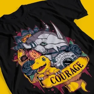 T-shirt Coton Anime Digimon Courage