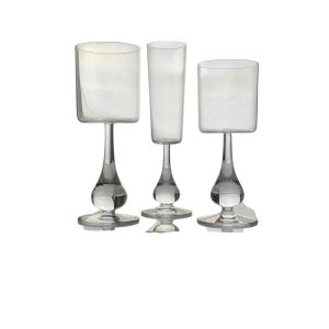 Rare service de verres en cristal de Baccarat, modèle José, design Boris Tabacoff, 24 pièces.